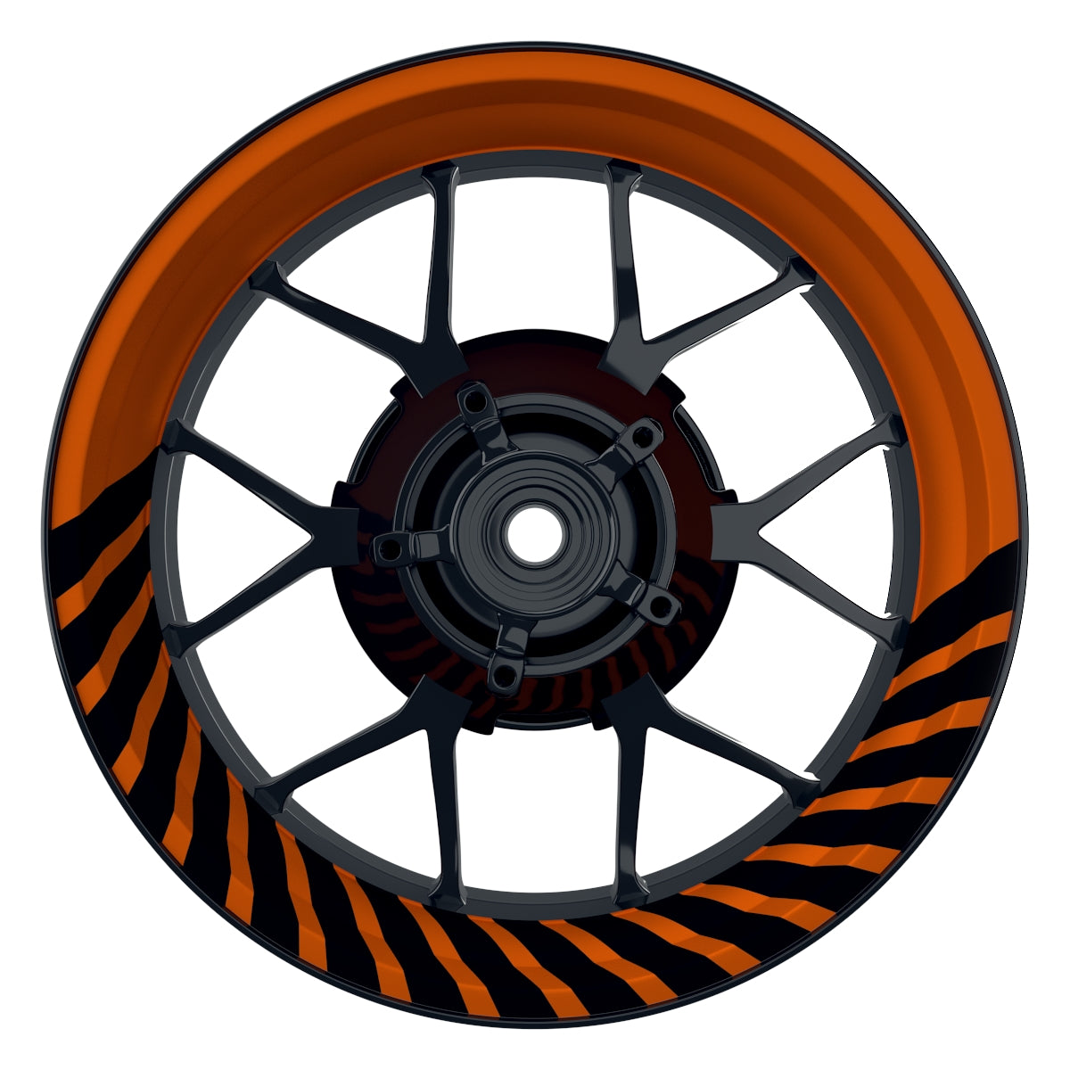 Felgenaufkleber Hypnotic schwarz Wheelsticker Premium orange