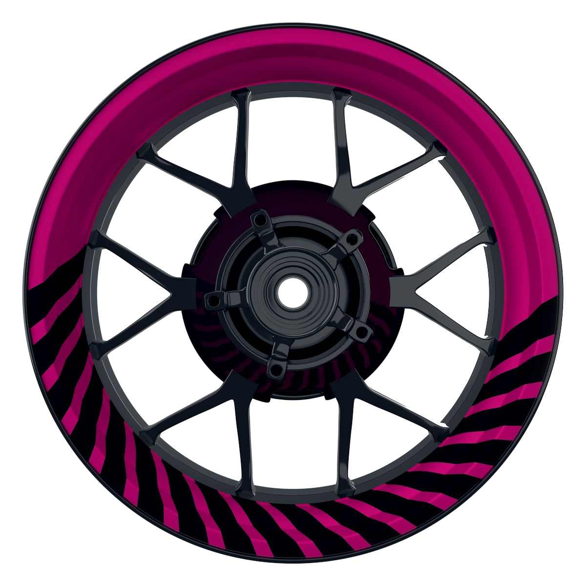 Felgenaufkleber Hypnotic schwarz Wheelsticker Premium pink
