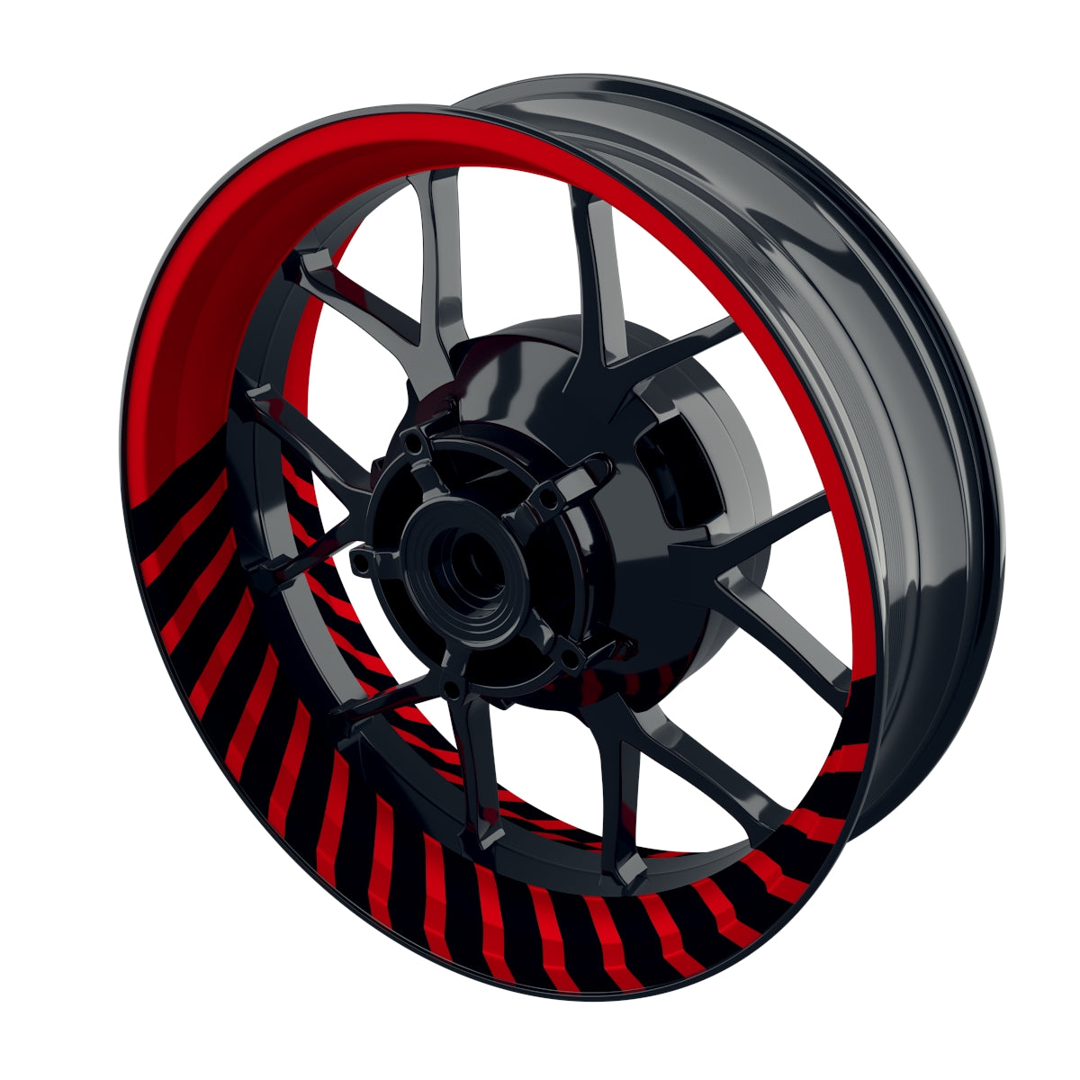 Felgenaufkleber Hypnotic schwarz Wheelsticker Premium rot