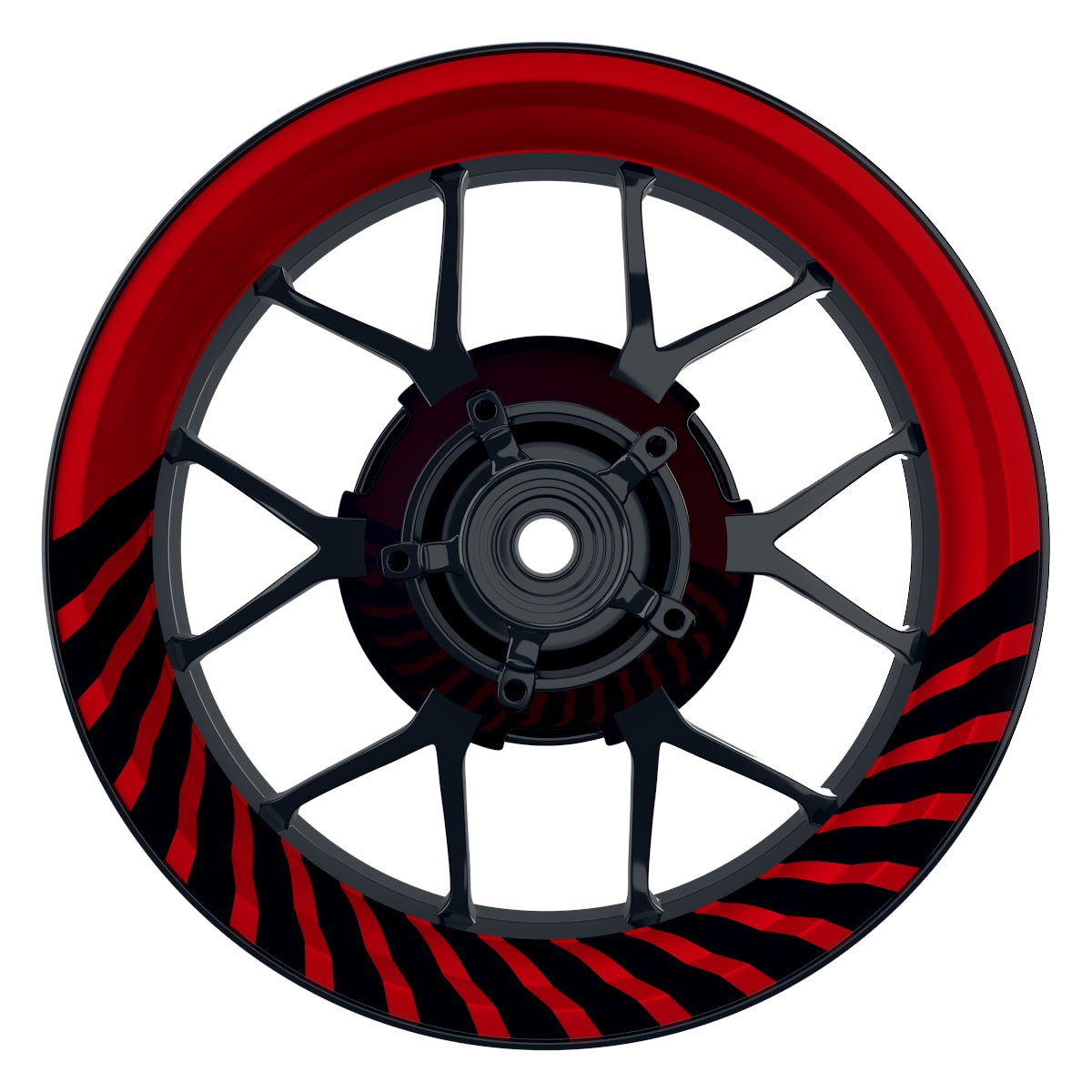 Felgenaufkleber Hypnotic schwarz Wheelsticker Premium rot