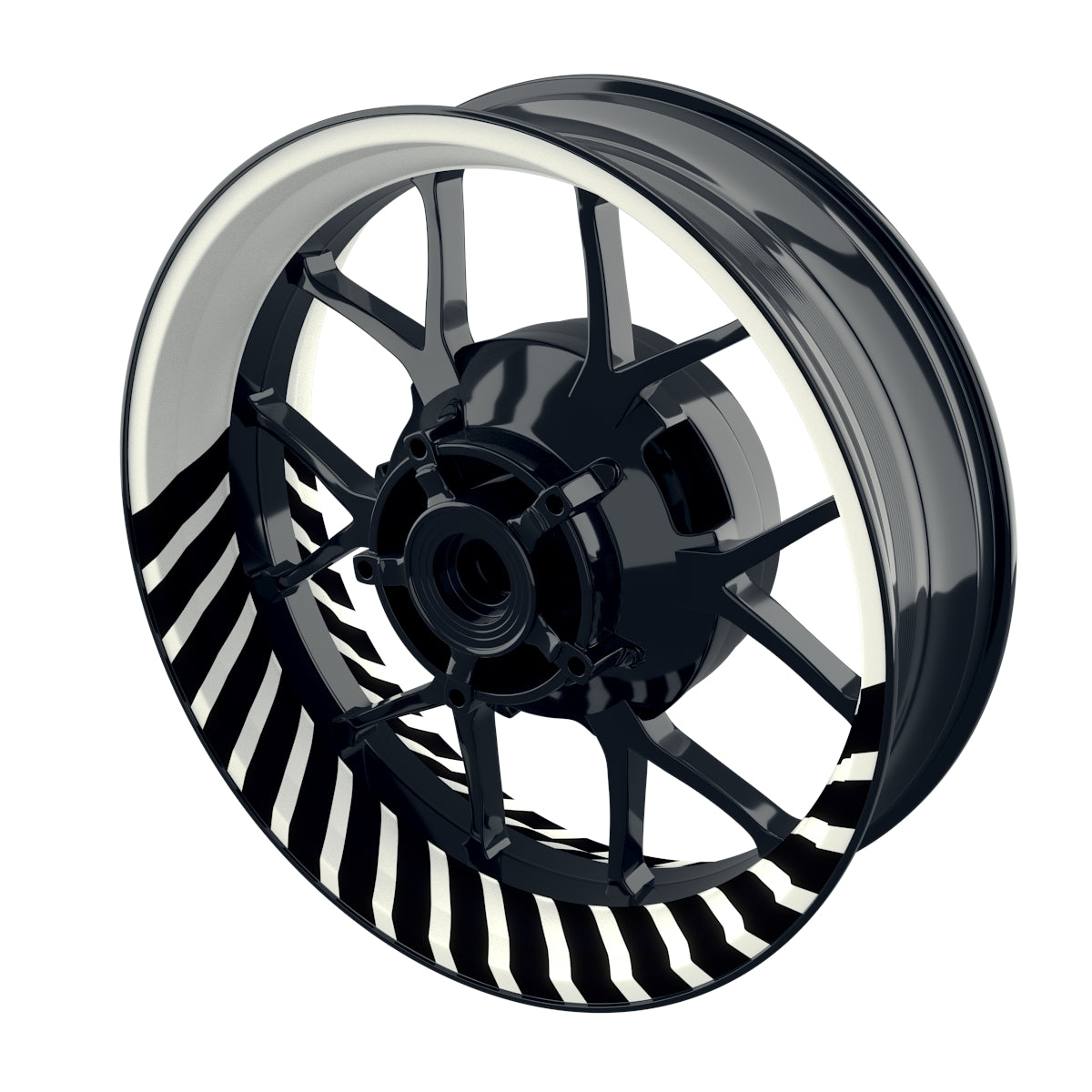 Felgenaufkleber Hypnotic schwarz Wheelsticker Premium weiss