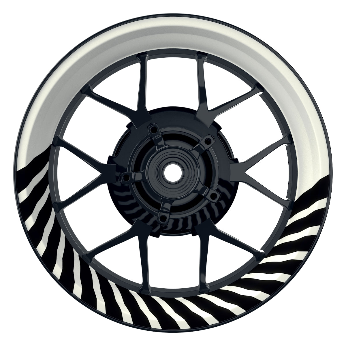 Felgenaufkleber Hypnotic schwarz Wheelsticker Premium weiss