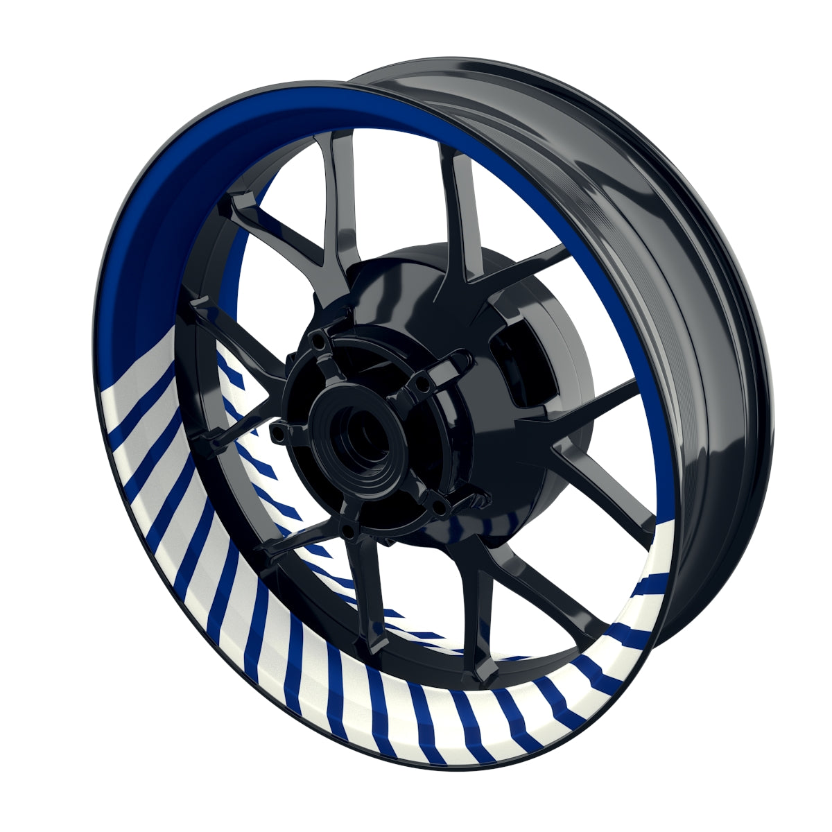 Felgenaufkleber Hypnotic weiss Wheelsticker Premium blau
