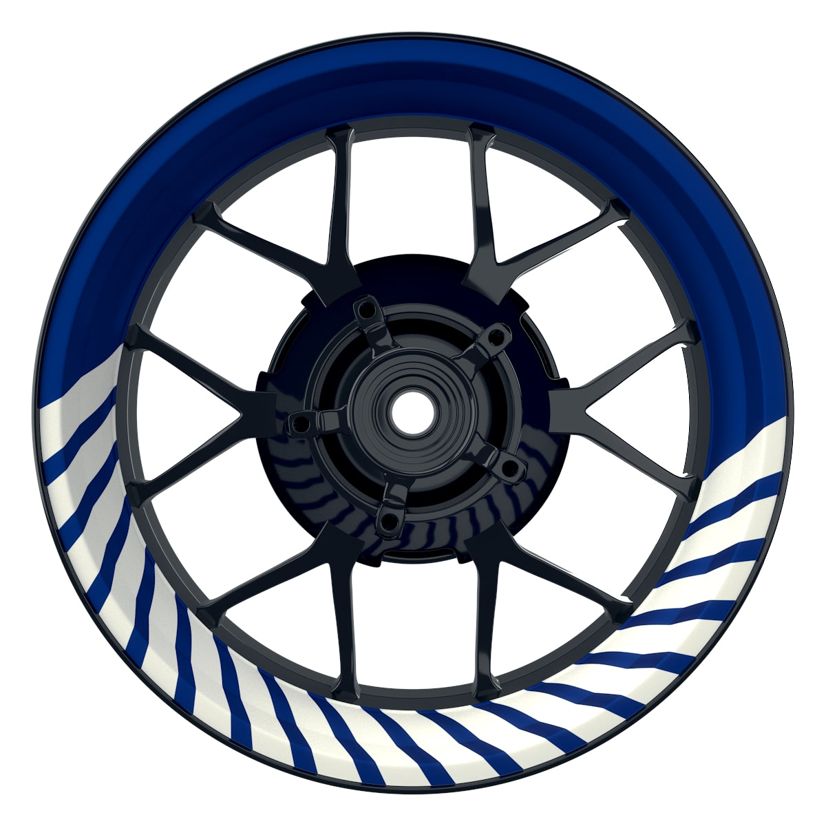Felgenaufkleber Hypnotic weiss Wheelsticker Premium blau