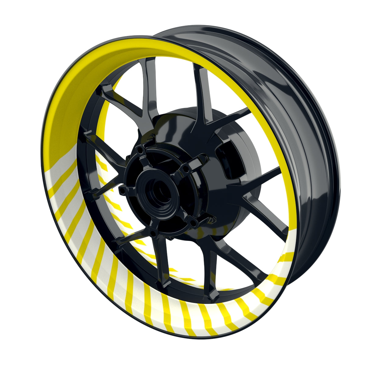 Felgenaufkleber Hypnotic weiss Wheelsticker Premium gelb