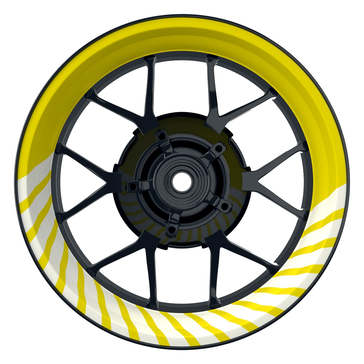 Felgenaufkleber Hypnotic weiss Wheelsticker Premium gelb