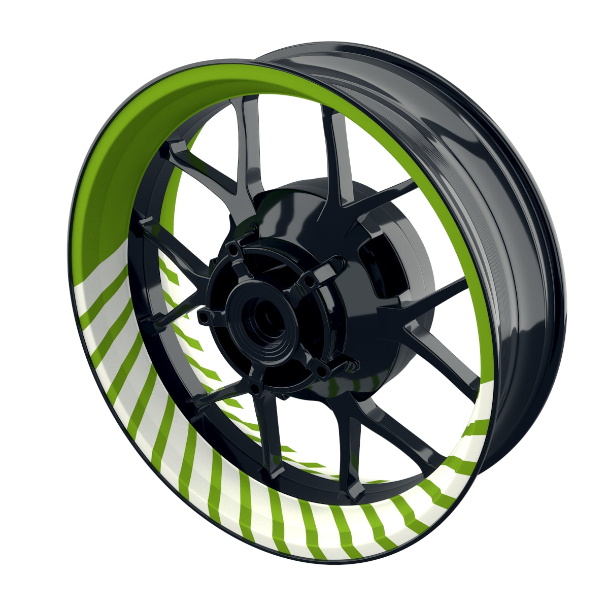 Felgenaufkleber Hypnotic weiss Wheelsticker Premium grün