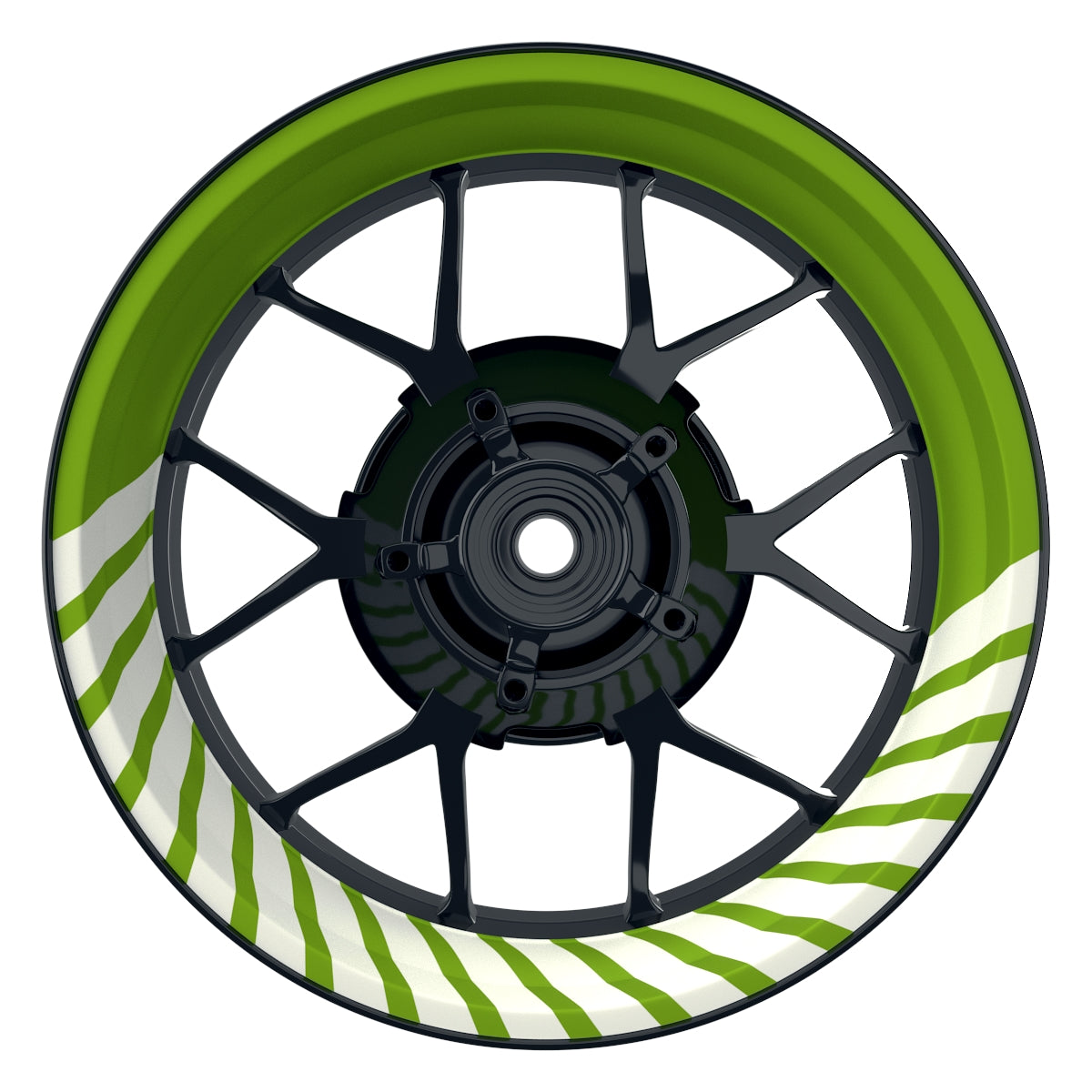 Felgenaufkleber Hypnotic weiss Wheelsticker Premium grün