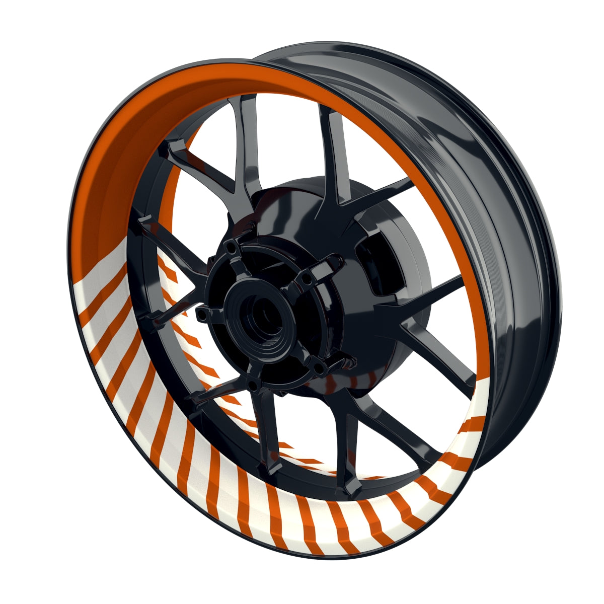 Felgenaufkleber Hypnotic weiss Wheelsticker Premium orange
