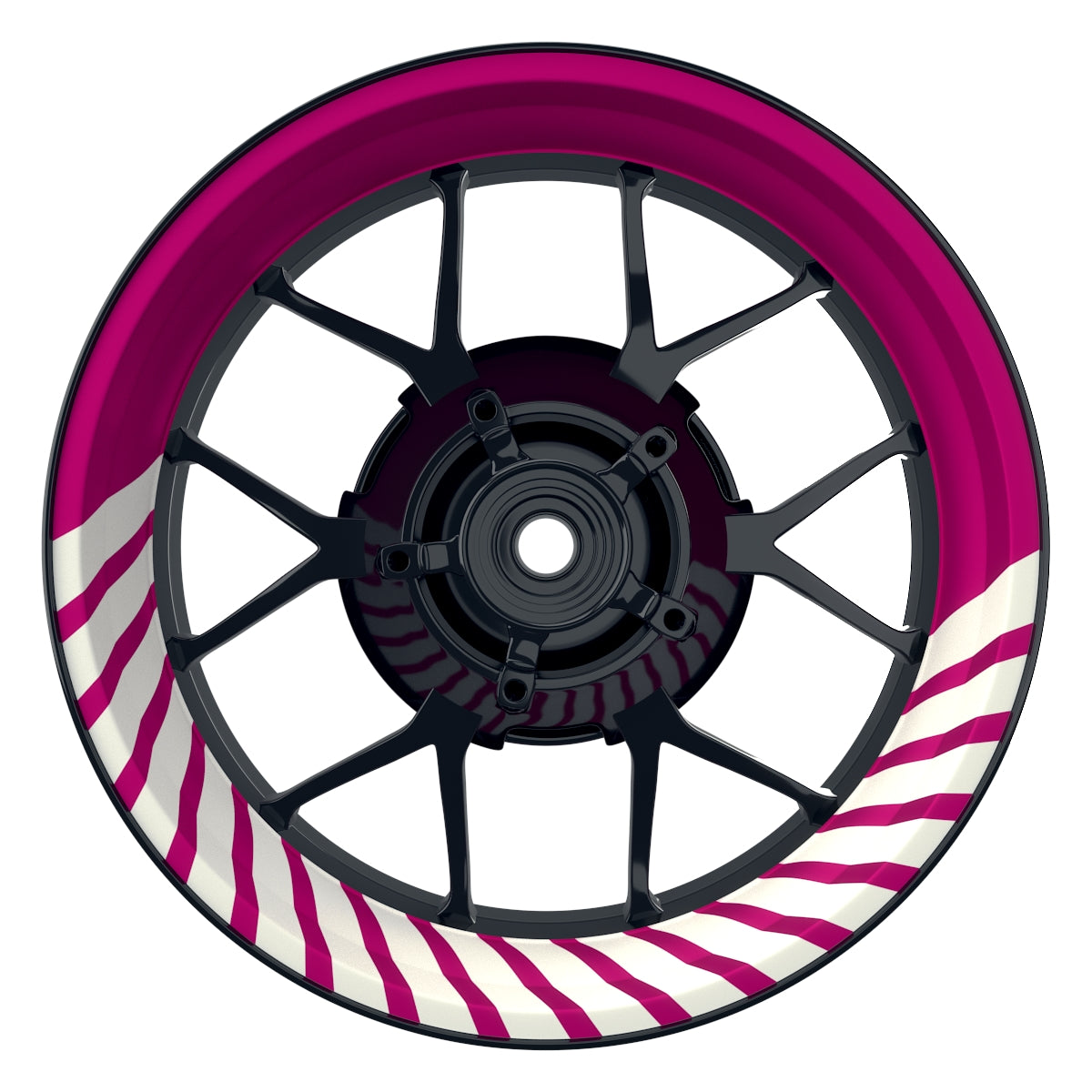 Felgenaufkleber Hypnotic weiss Wheelsticker Premium pink