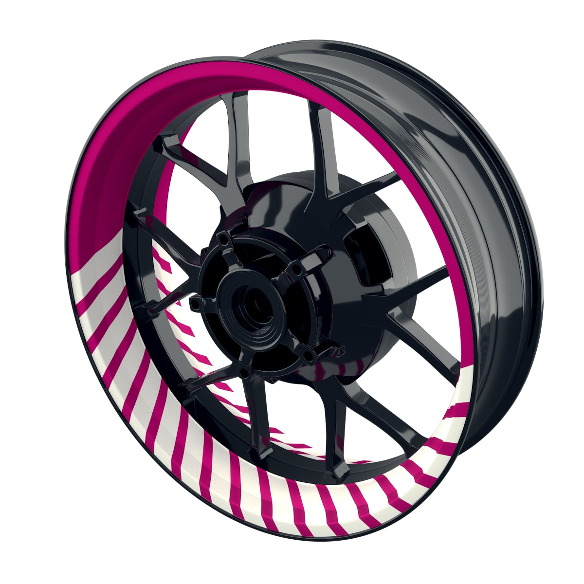 Felgenaufkleber Hypnotic weiss Wheelsticker Premium pink
