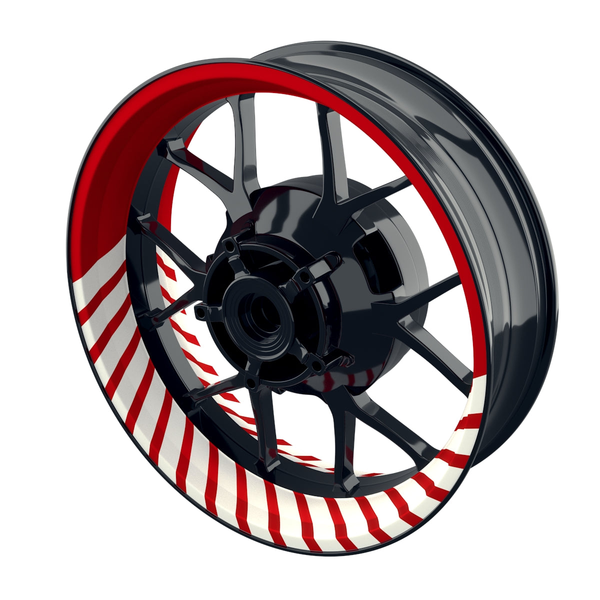 Felgenaufkleber Hypnotic weiss Wheelsticker Premium rot