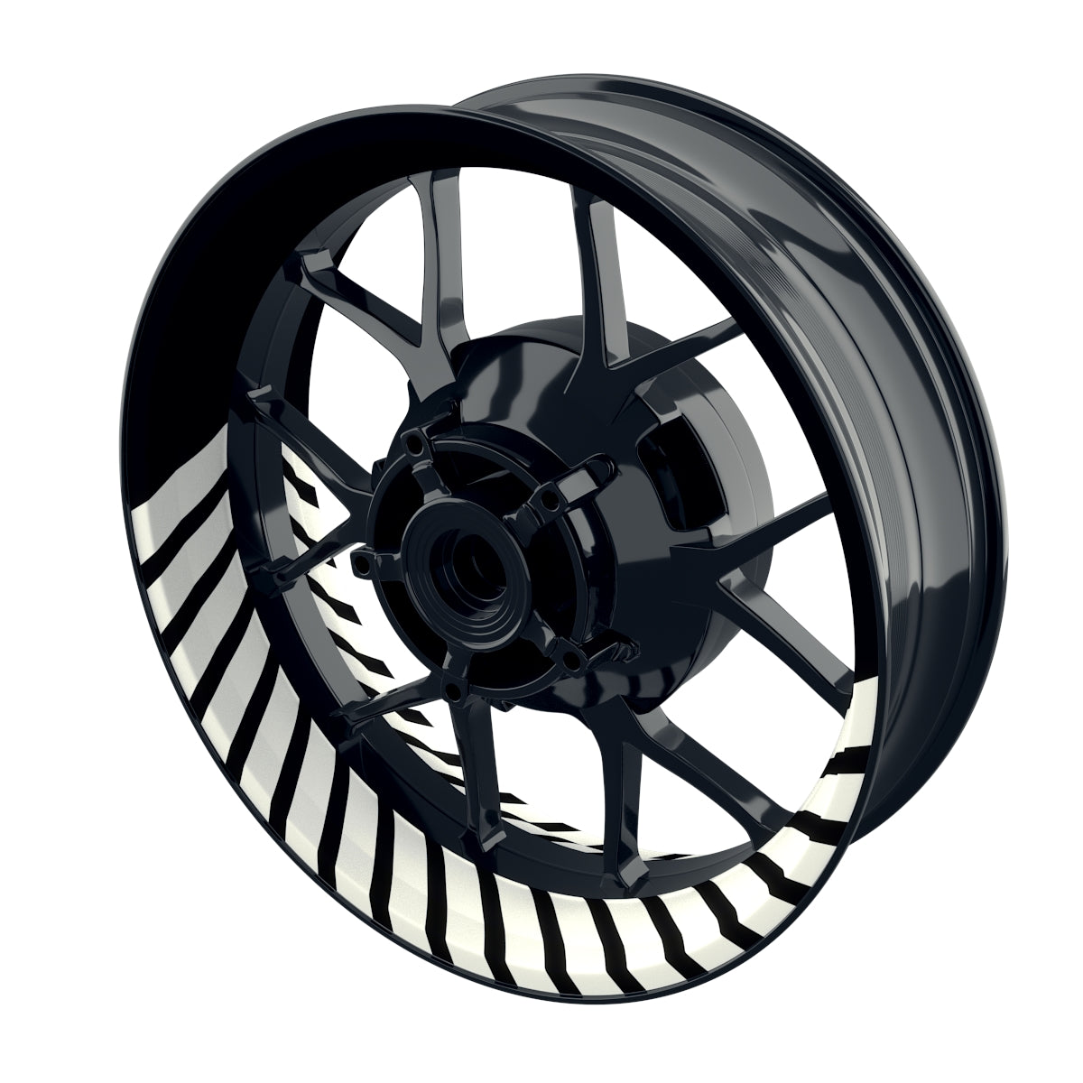 Felgenaufkleber Hypnotic weiss Wheelsticker Premium schwarz