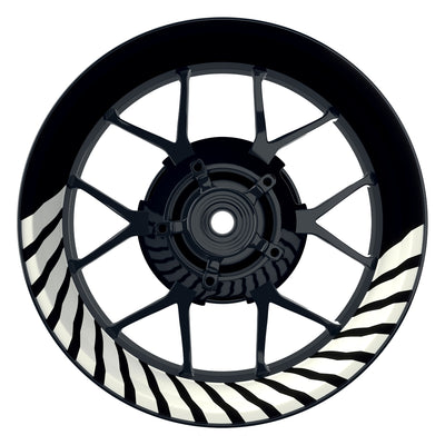 Felgenaufkleber Hypnotic weiss Wheelsticker Premium schwarz