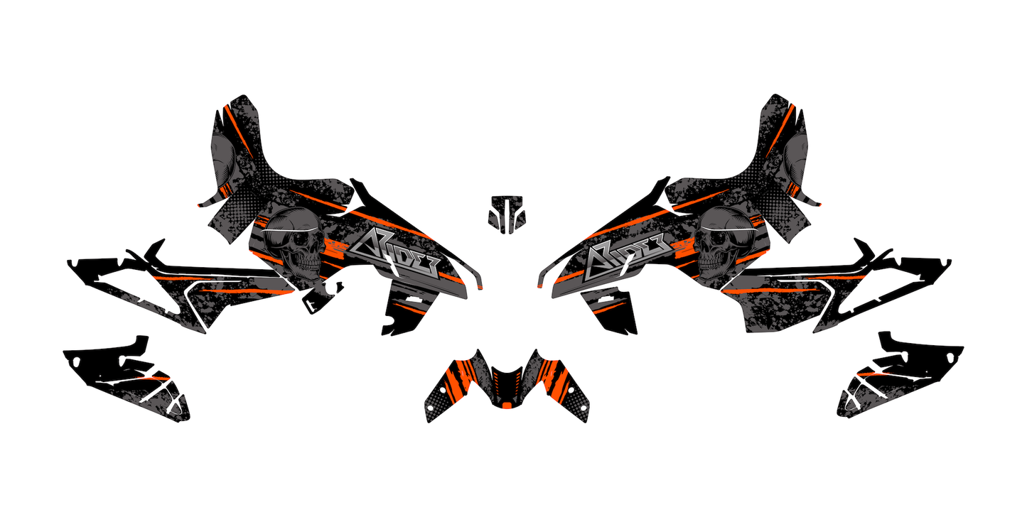 KTM Duke 125 Graphics Kit - Skull Edition