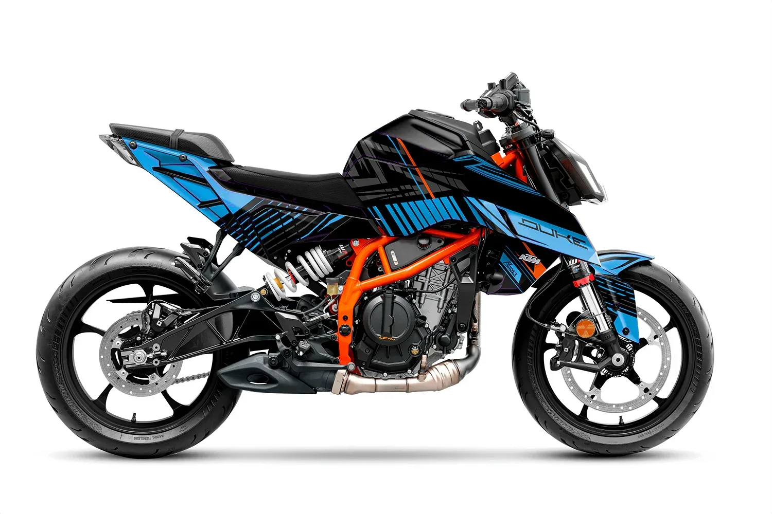 Graphics Kit suitable for KTM Duke 125 - Stripe Edition – Arider Graphics Kit suitable for KTM Duke 125 - Stripe Edition – Arider