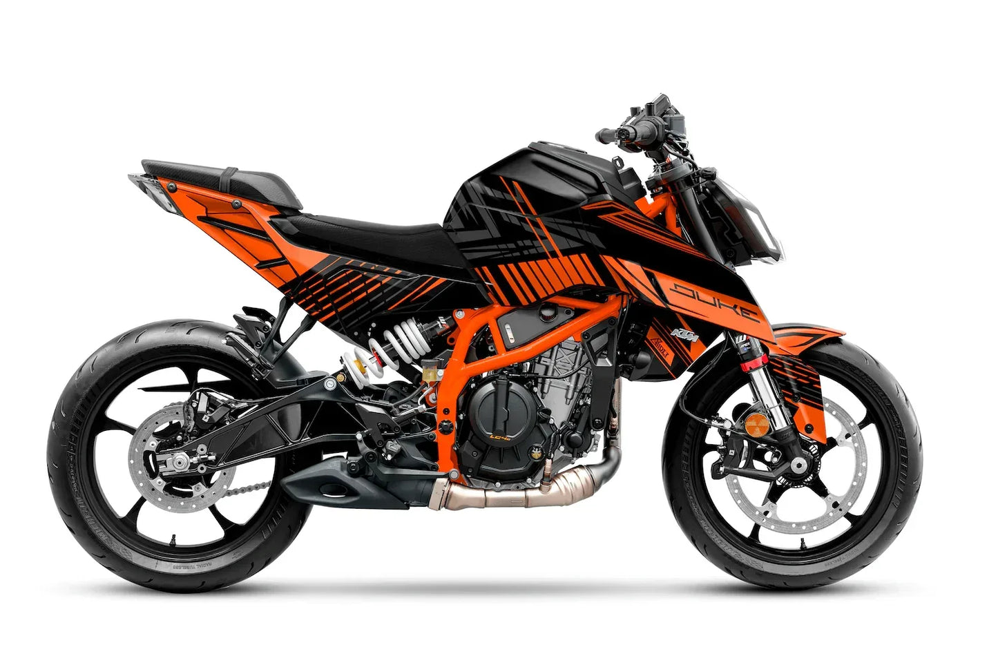 Graphics Kit suitable for KTM Duke 125 - Stripe Edition – Arider Graphics Kit suitable for KTM Duke 125 - Stripe Edition – Arider