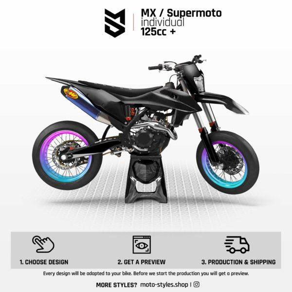 Kit déco personnalisé - MX / Supermoto 125ccm+  