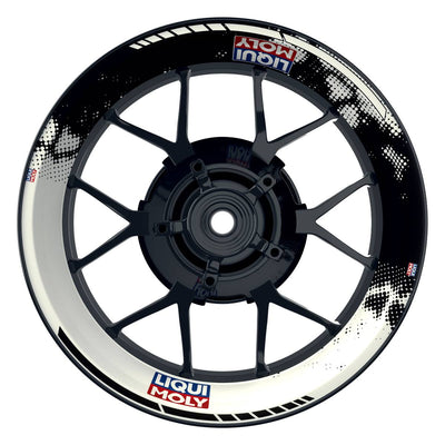 Felgenaufkleber Liqui Moly Motiv DOTS schwarz Wheelsticker Premium weiss