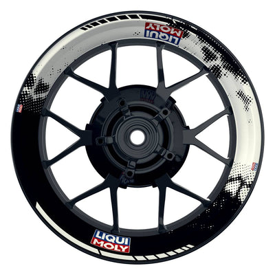 Felgenaufkleber Liqui Moly Motiv DOTS weiss Wheelsticker Premium schwarz