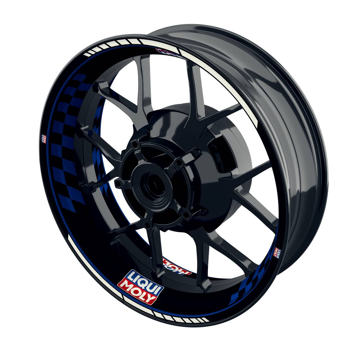 Felgenaufkleber Liqui Moly Motiv GRID schwarz Wheelsticker Premium blau