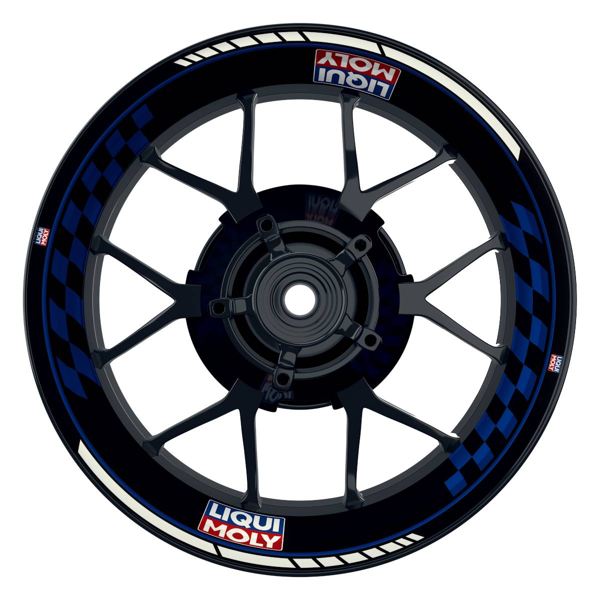 Felgenaufkleber Liqui Moly Motiv GRID schwarz Wheelsticker Premium blau