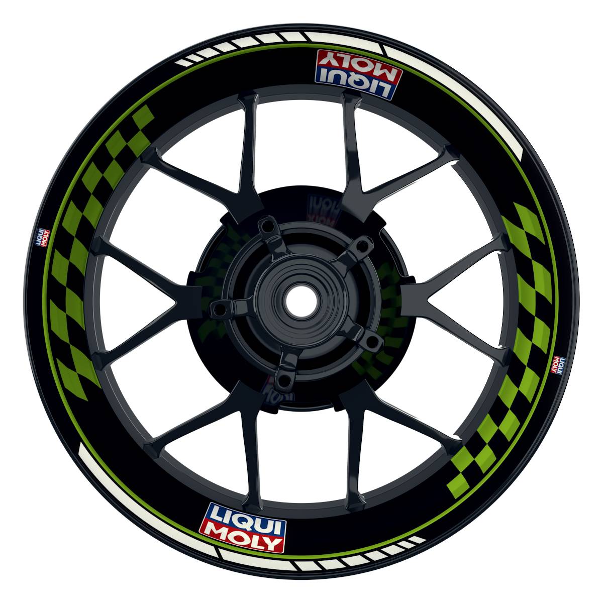 Felgenaufkleber Liqui Moly Motiv GRID schwarz Wheelsticker Premium grün