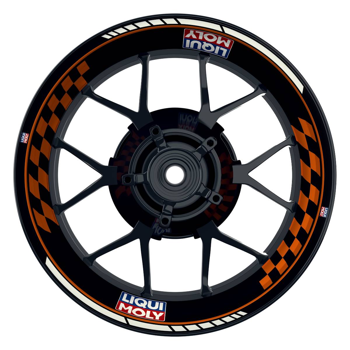 Felgenaufkleber Liqui Moly Motiv GRID schwarz Wheelsticker Premium orange
