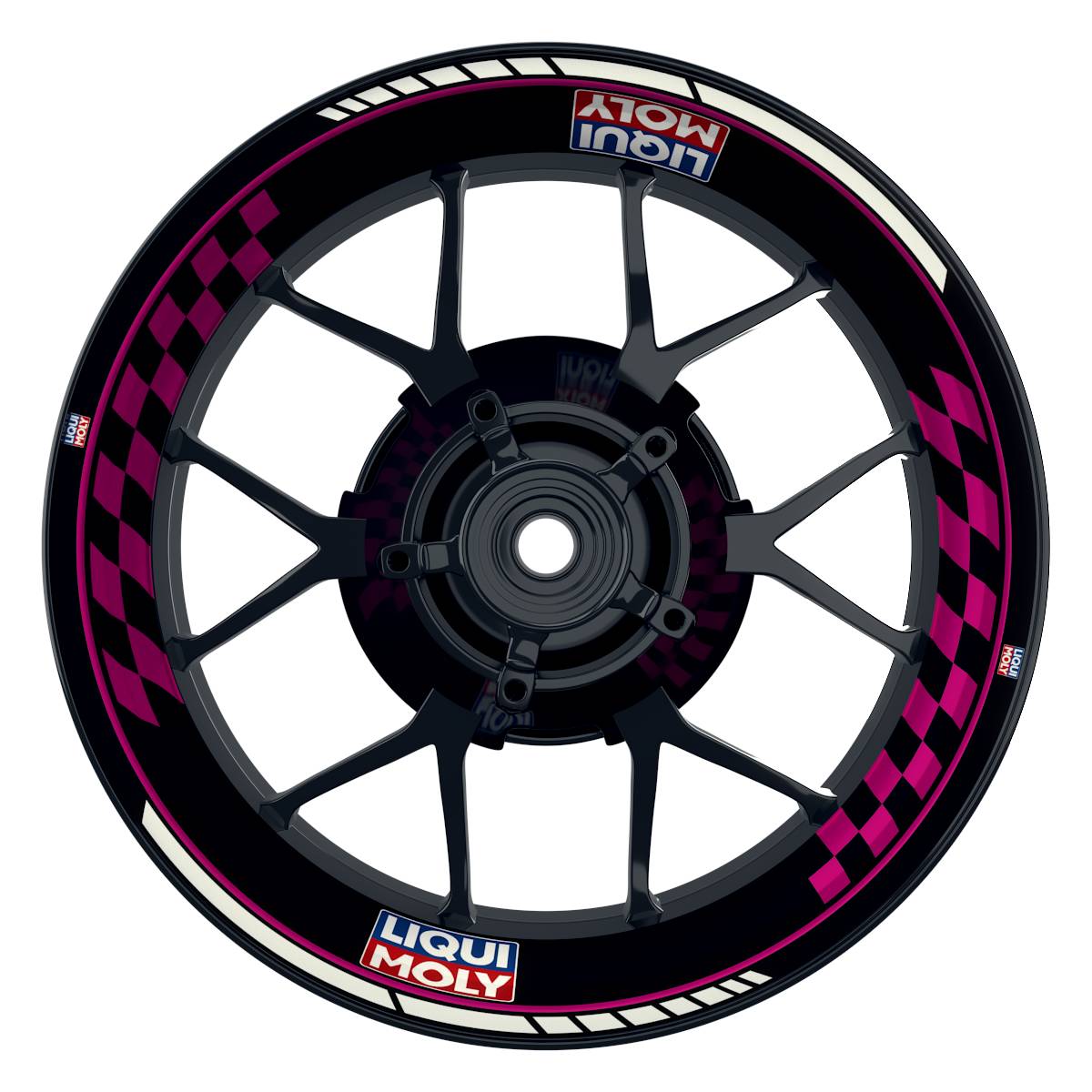 Felgenaufkleber Liqui Moly Motiv GRID schwarz Wheelsticker Premium pink