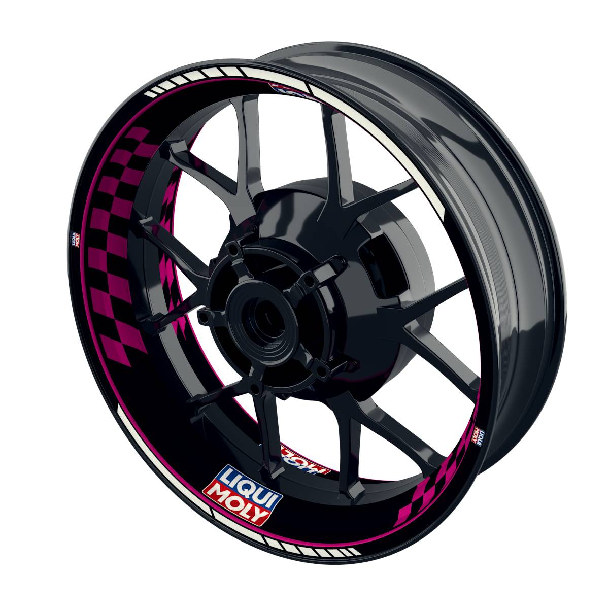 Felgenaufkleber Liqui Moly Motiv GRID schwarz Wheelsticker Premium pink