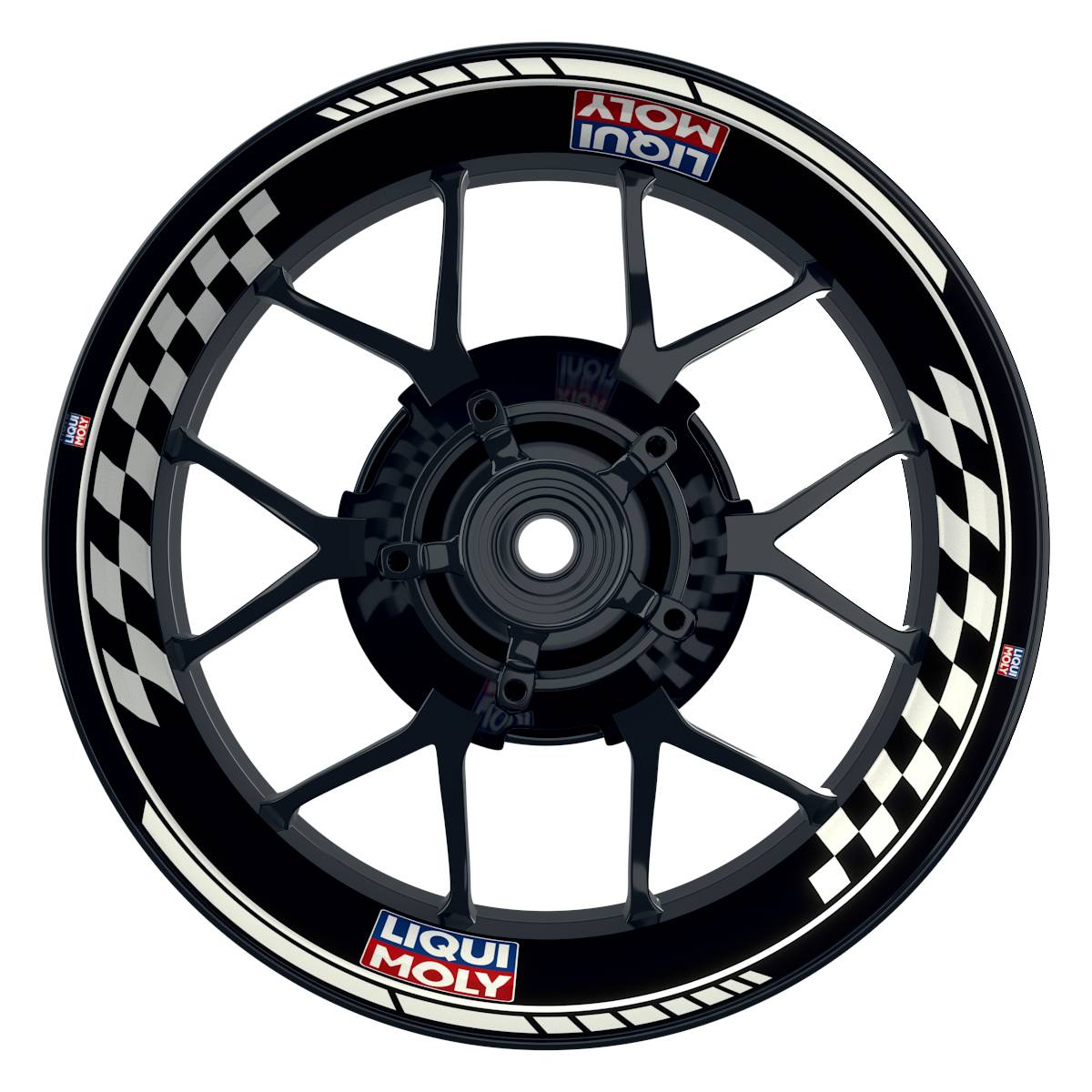 Felgenaufkleber Liqui Moly Motiv GRID schwarz Wheelsticker Premium weiss