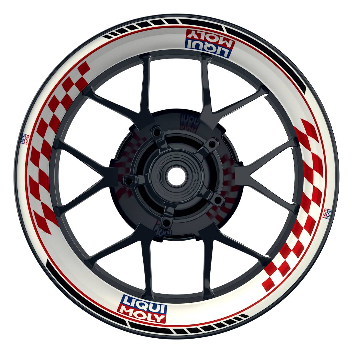 Felgenaufkleber Liqui Moly Motiv GRID weiss Wheelsticker Premium rot