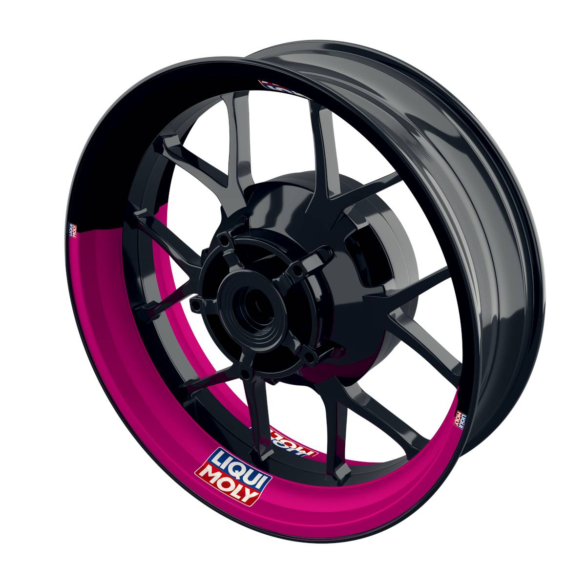 Felgenaufkleber Liqui Moly Motiv Halb Halb schwarz Wheelsticker Premium pink