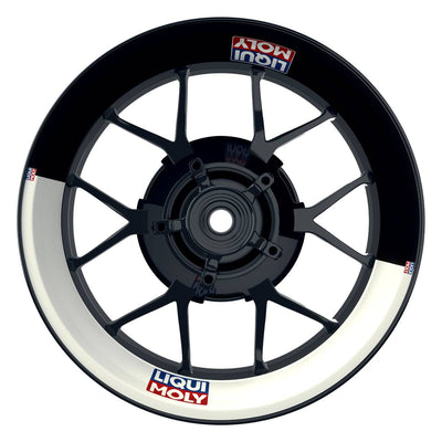 Felgenaufkleber Liqui Moly Motiv Halb Halb schwarz Wheelsticker Premium weiss