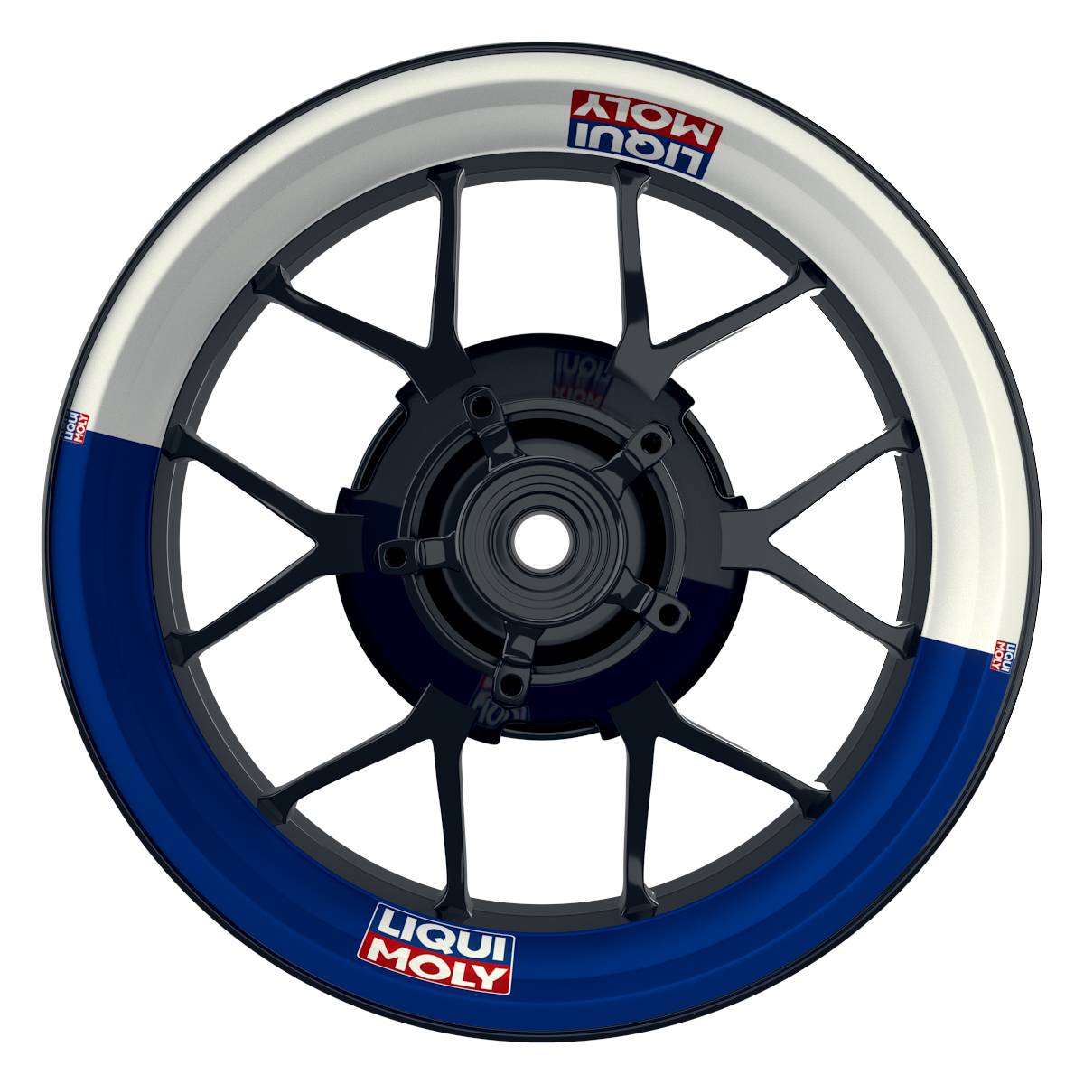 Felgenaufkleber Liqui Moly Motiv Halb Halb weiss Wheelsticker Premium blau