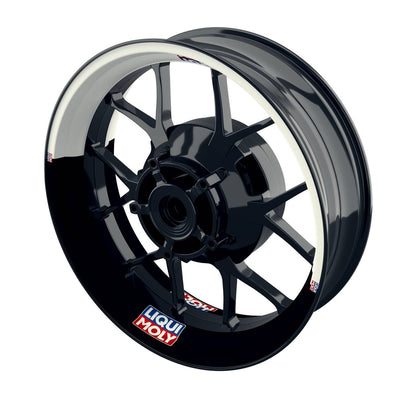 Felgenaufkleber Liqui Moly Motiv Halb Halb weiss Wheelsticker Premium schwarz