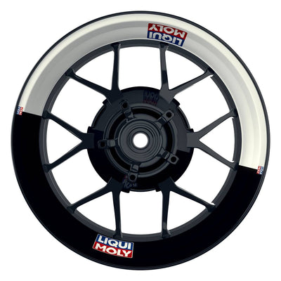 Felgenaufkleber Liqui Moly Motiv Halb Halb weiss Wheelsticker Premium schwarz