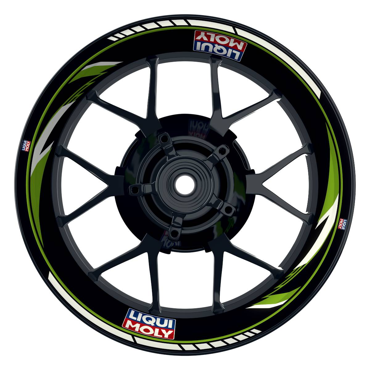 Felgenaufkleber Liqui Moly Motiv Razor schwarz Wheelsticker Premium grün