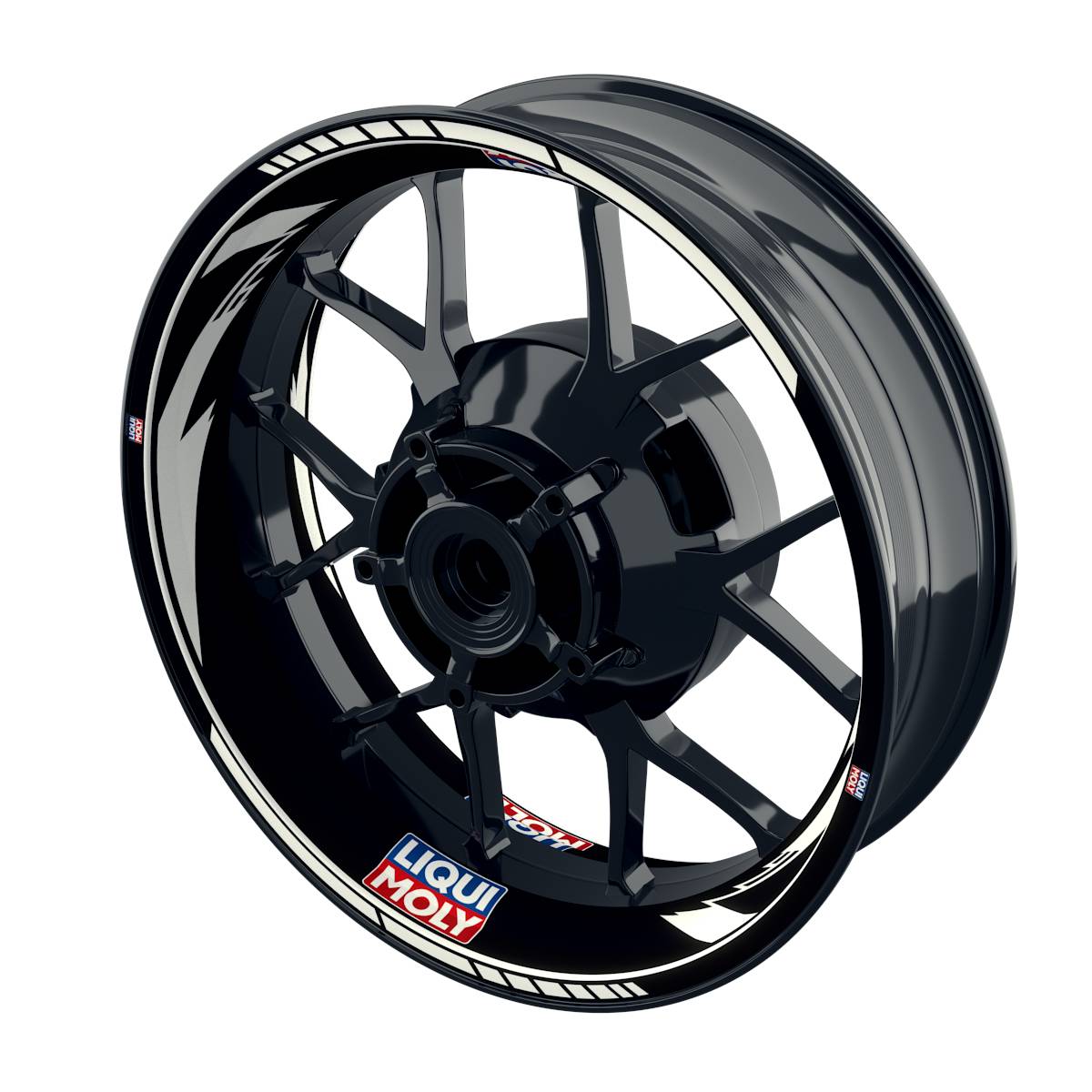 Felgenaufkleber Liqui Moly Motiv Razor schwarz Wheelsticker Premium weiss