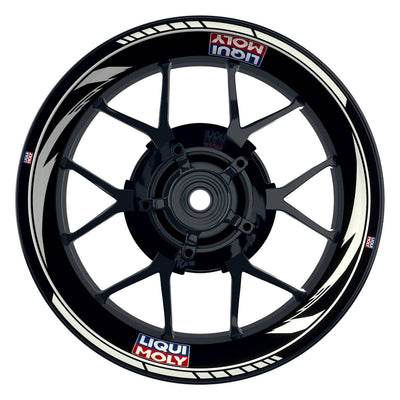 Felgenaufkleber Liqui Moly Motiv Razor schwarz Wheelsticker Premium weiss