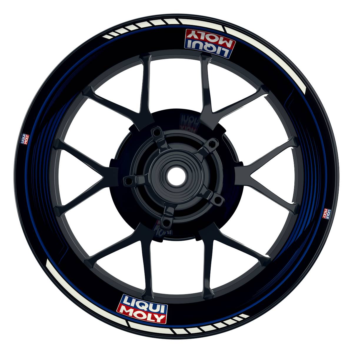 Felgenaufkleber Liqui Moly Motiv SAW schwarz Wheelsticker Premium blau