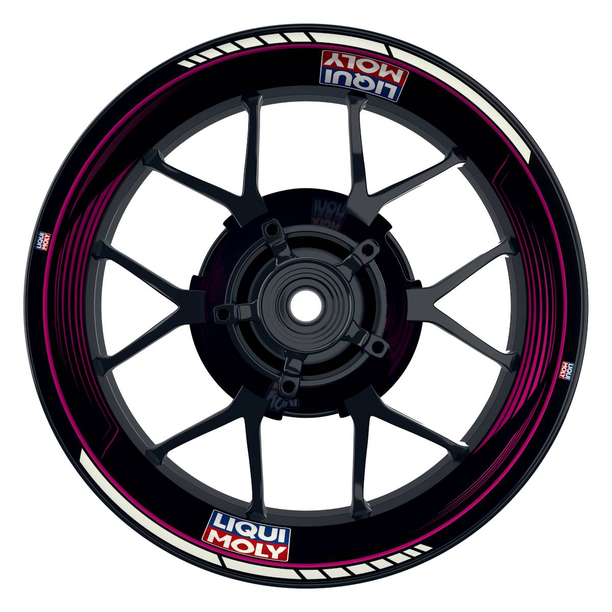 Felgenaufkleber Liqui Moly Motiv SAW schwarz Wheelsticker Premium pink
