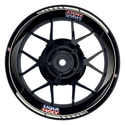 Felgenaufkleber Liqui Moly Motiv SAW schwarz Wheelsticker Premium weiss