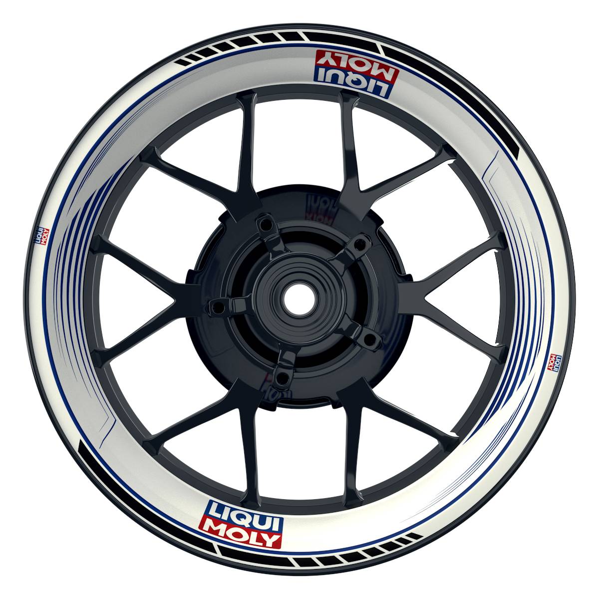Felgenaufkleber Liqui Moly Motiv SAW weiss Wheelsticker Premium blau