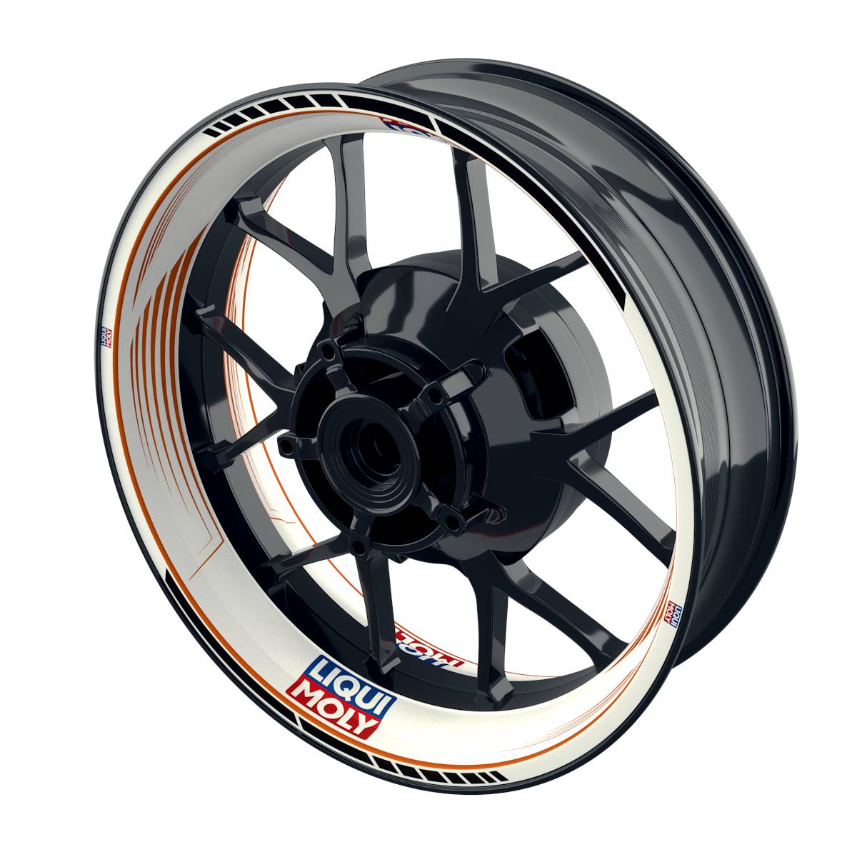 Felgenaufkleber Liqui Moly Motiv SAW weiss Wheelsticker Premium orange