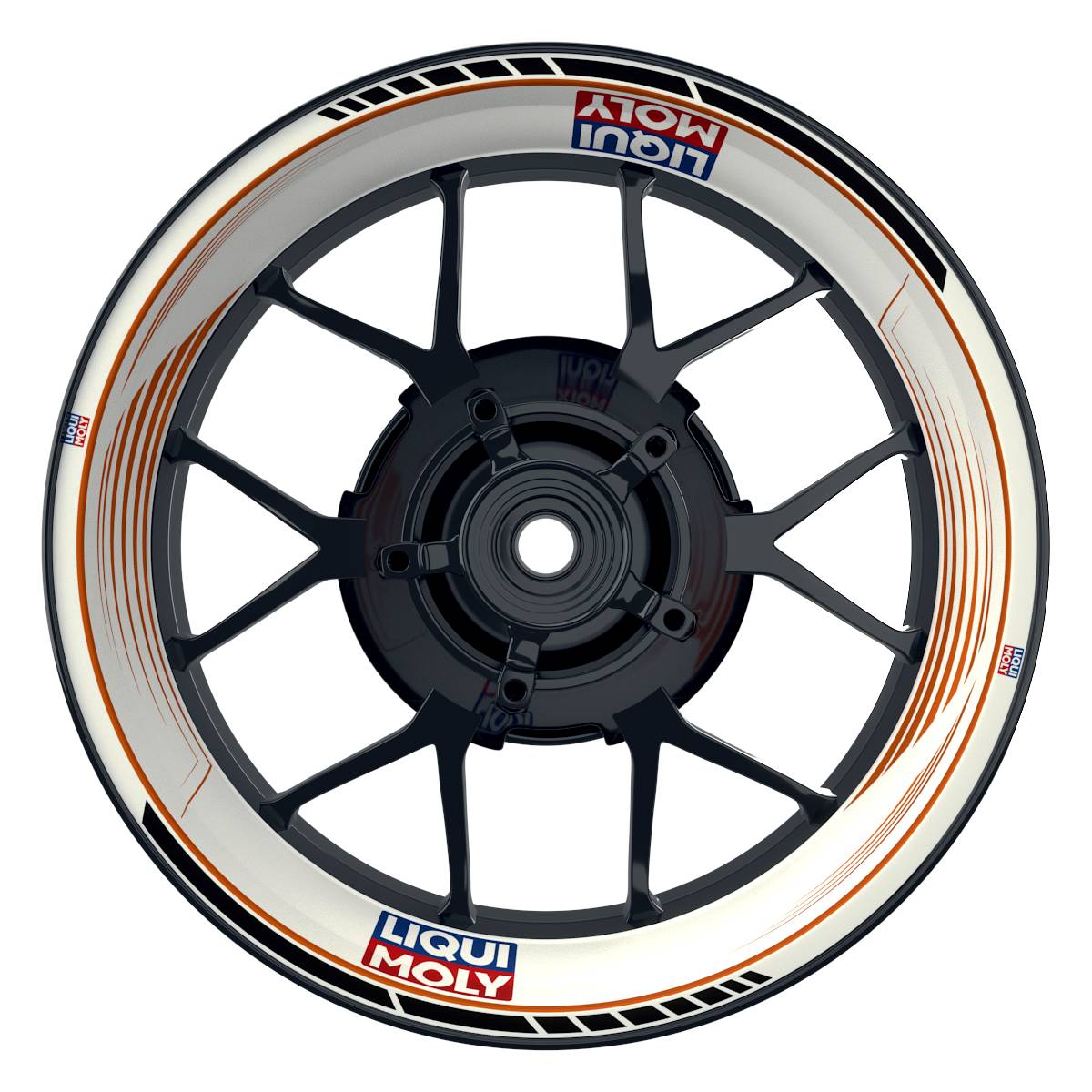 Felgenaufkleber Liqui Moly Motiv SAW weiss Wheelsticker Premium orange