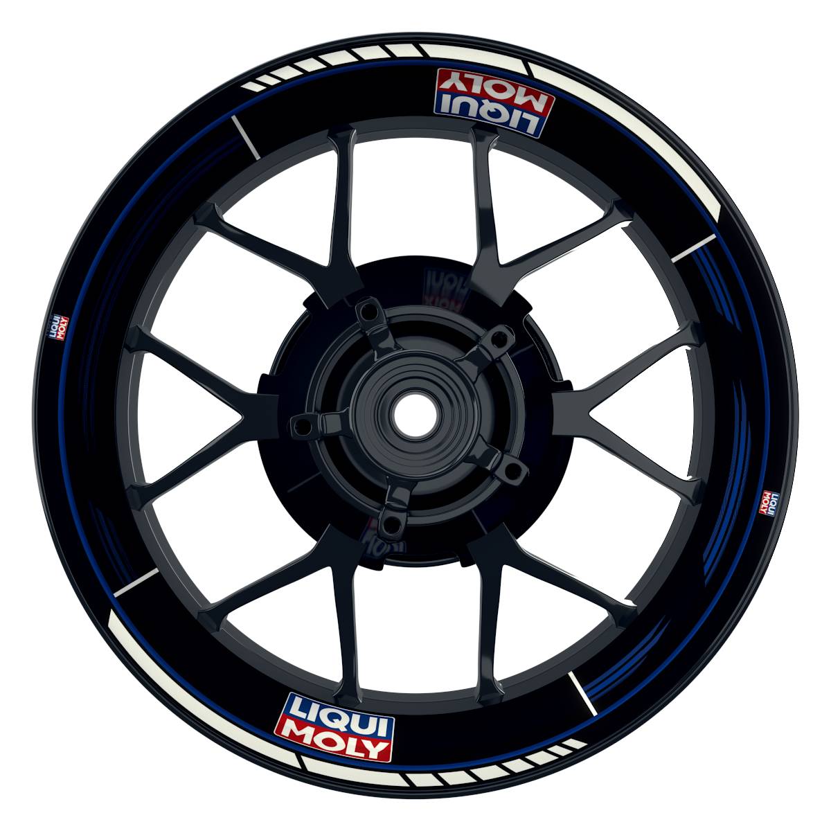 Felgenaufkleber Liqui Moly Motiv Scratched schwarz Wheelsticker Premium blau
