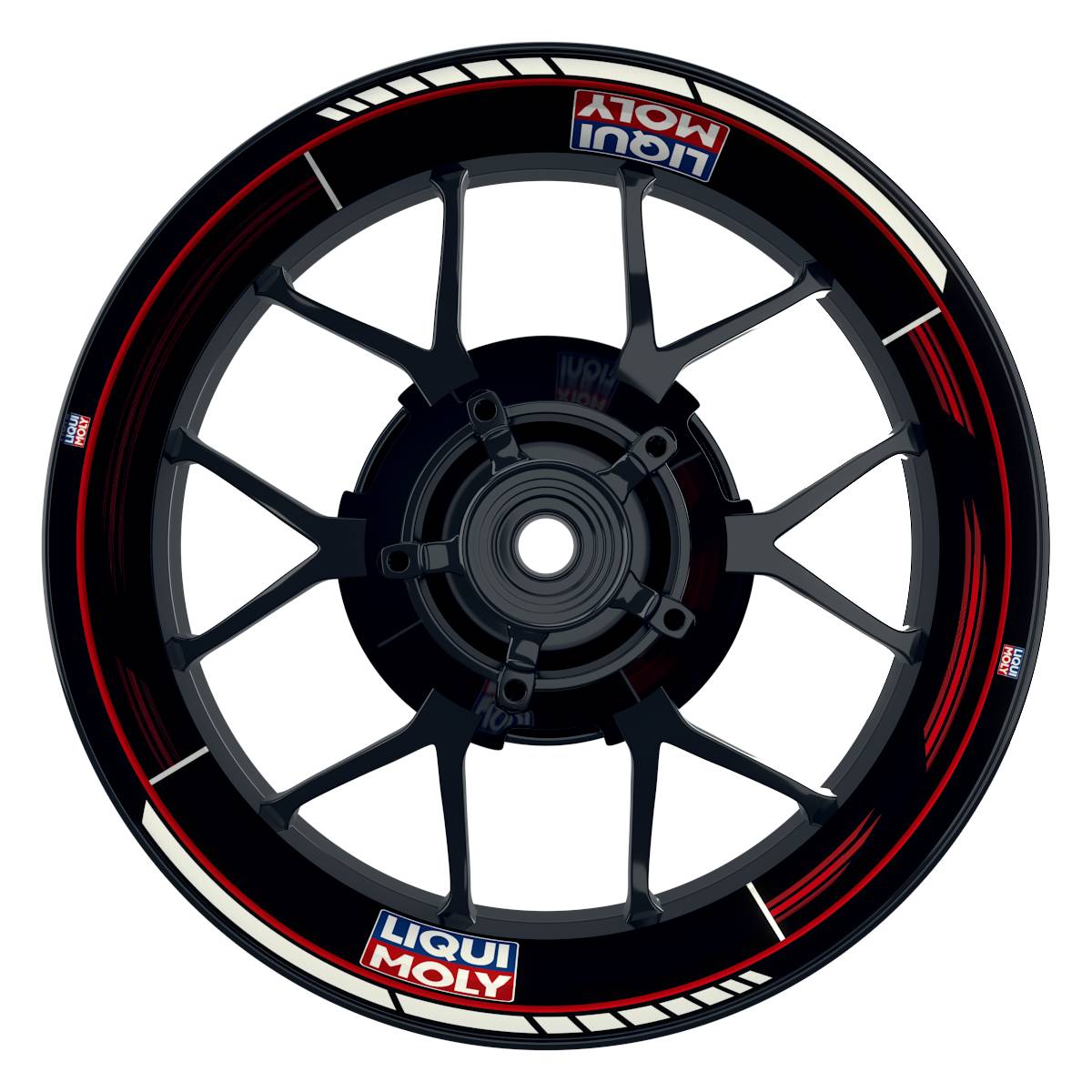 Felgenaufkleber Liqui Moly Motiv Scratched schwarz Wheelsticker Premium rot