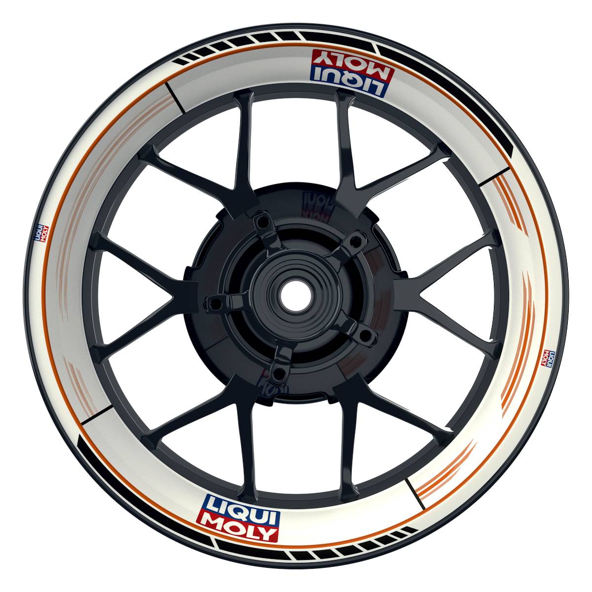 Felgenaufkleber Liqui Moly Motiv Scratched weiss Wheelsticker Premium orange