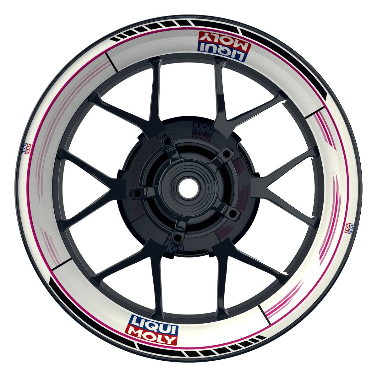 Felgenaufkleber Liqui Moly Motiv Scratched weiss Wheelsticker Premium pink
